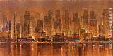 Michael Longo Canvas Paintings - City Lights